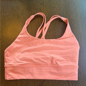 Bright orange lululemon energy longline bra